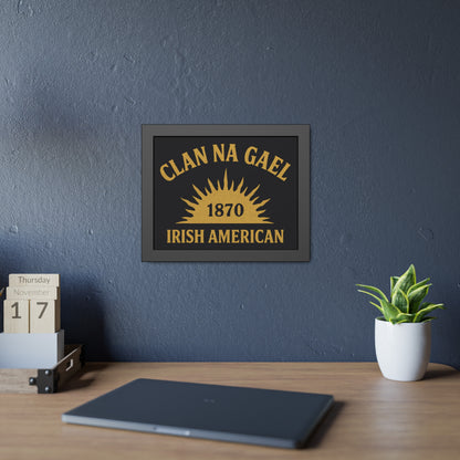 "Clan na Gael - Irish American", Framed Paper Poster (Raven Black)