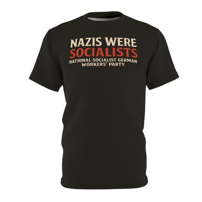 "Nazis were Socialists", Unisex T-shirt (Pitch Grey)