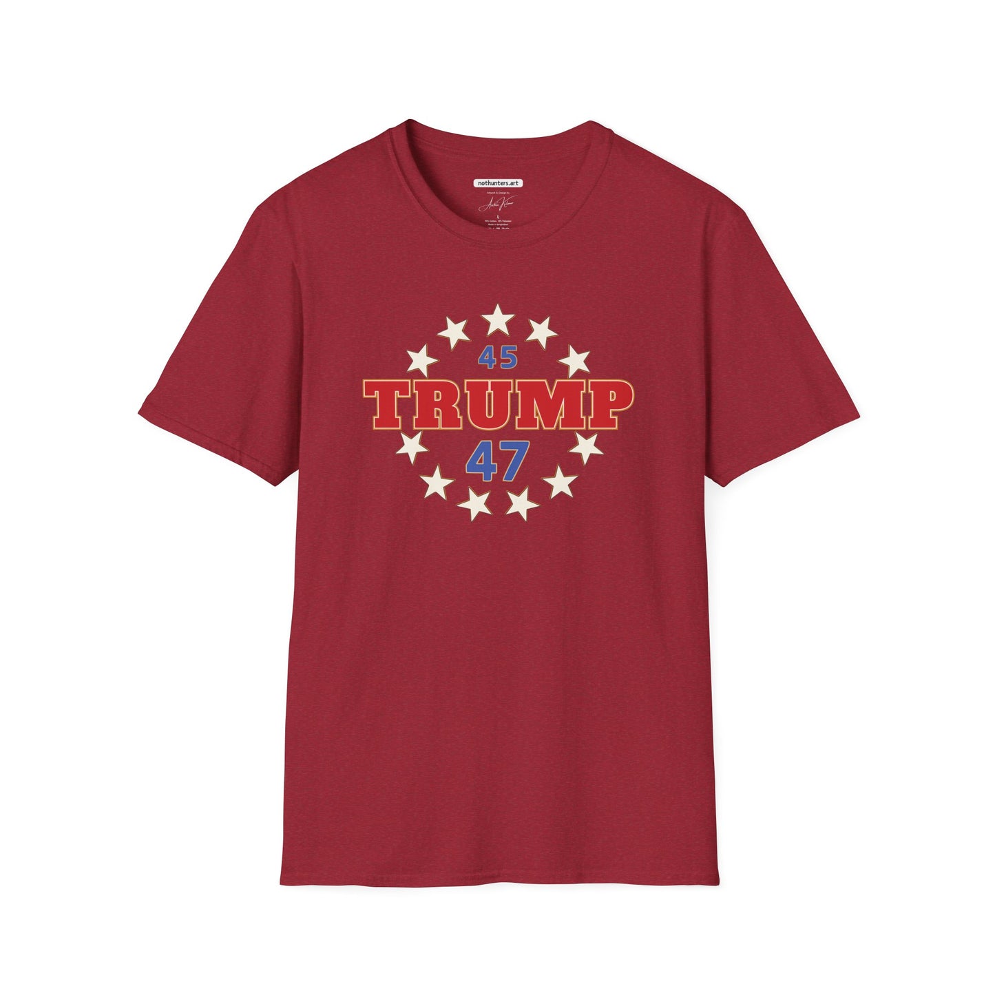"Trump 45-47 Circle of Stars", Unisex Softstyle T-Shirt