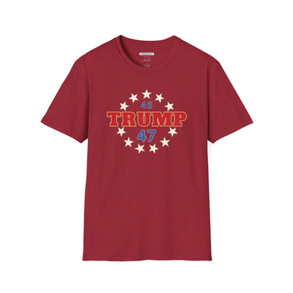 "Trump 45-47 Circle of Stars", Unisex Softstyle T-Shirt