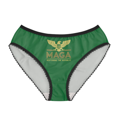 "MAGA - Restoring the Republic", Women's Briefs (Patrick Leaf Green)