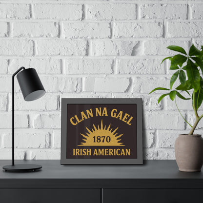 "Clan na Gael - Irish American", Framed Paper Poster (Seal Brown)