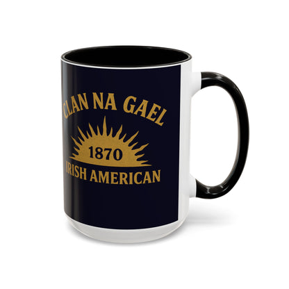 "Clan na Gael - Irish American", Colorful Mugs (11oz, 15oz) (Black Rock Blue)