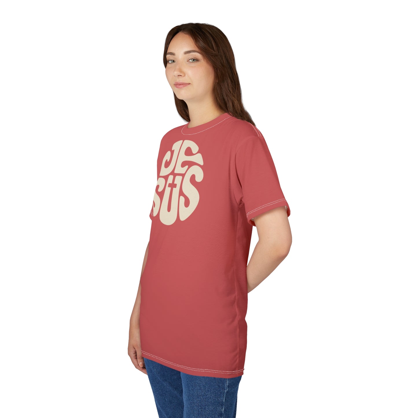 "Retro Jesus", Unisex T-shirt (Faded Cherry)