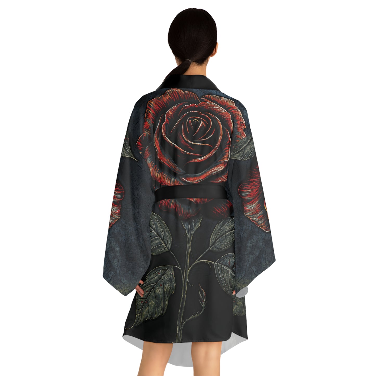 "The Rose Remains", Long Sleeve Kimono Robe