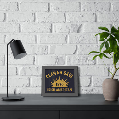 "Clan na Gael - Irish American", Framed Paper Poster (Black Rock Blue)