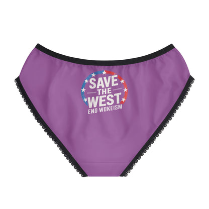 "Save the West - End Wokeism", Women's Briefs (Violet Benediction)