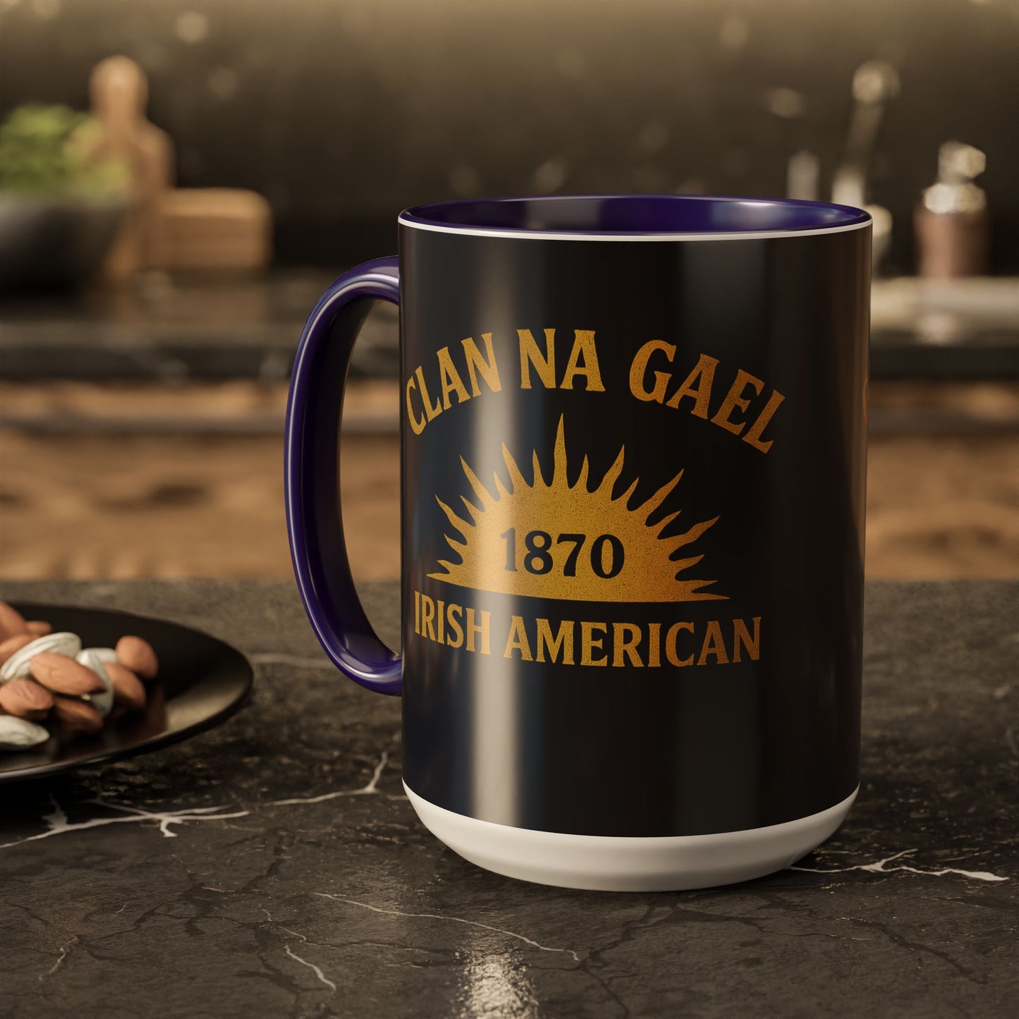 "Clan na Gael - Irish American", Colorful Mugs (11oz, 15oz) (Black Denim)