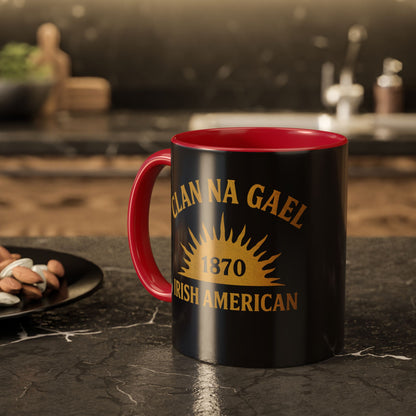 "Clan na Gael - Irish American", Colorful Mugs (11oz, 15oz) (Raven Black)