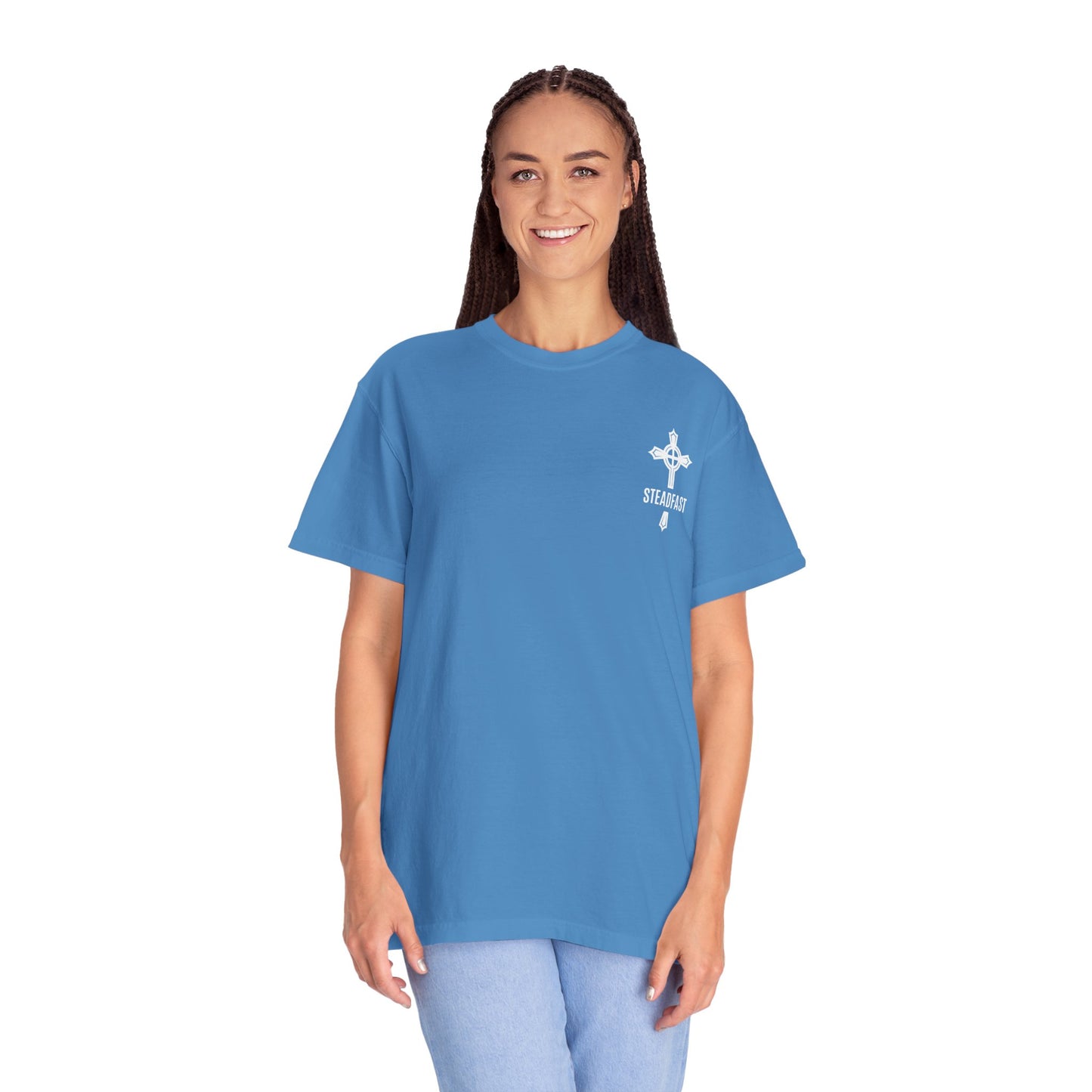 "Steadfast Cross in White", Unisex T-shirt