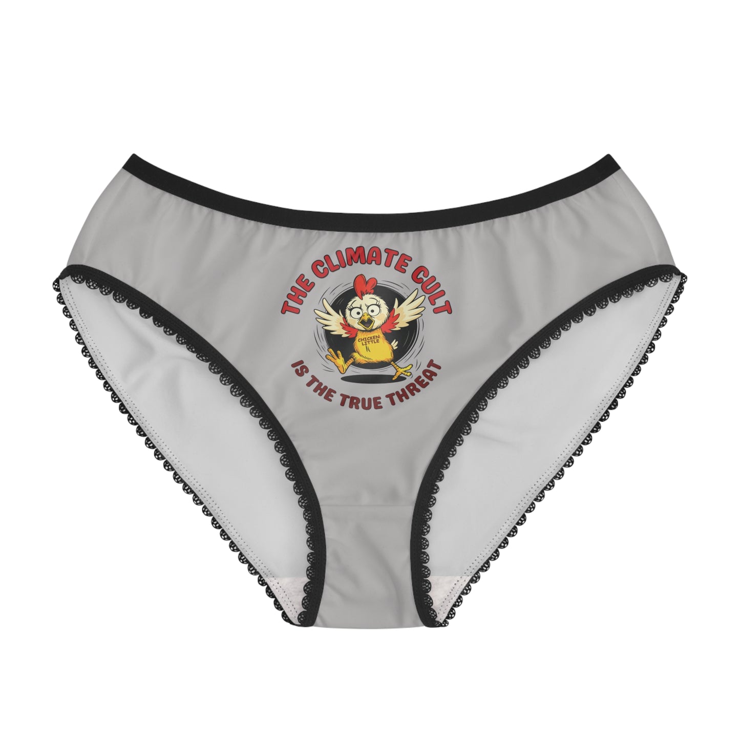 "The Climate Cult" (Chicken Little), Women's Briefs (Silver)