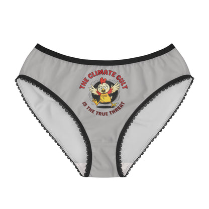 "The Climate Cult" (Chicken Little), Women's Briefs (Silver)
