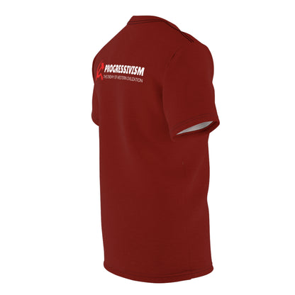 "Progressivism - Enemy of Western Civilization", Unisex Tee (Dark Scarlet)