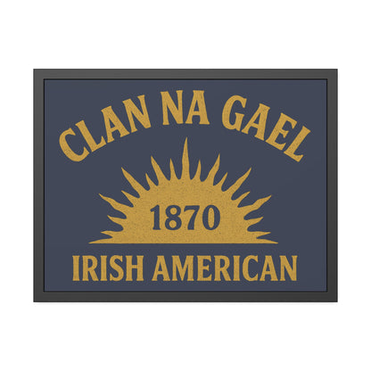 "Clan na Gael - Irish American", Framed Paper Poster (Blue Burka Grey)