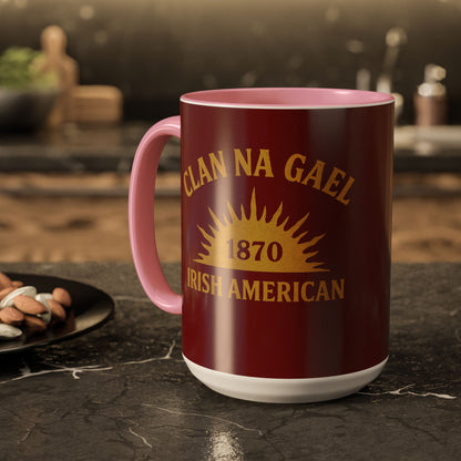 "Clan na Gael - Irish American", Colorful Mugs (11oz, 15oz) (Palladius Red)