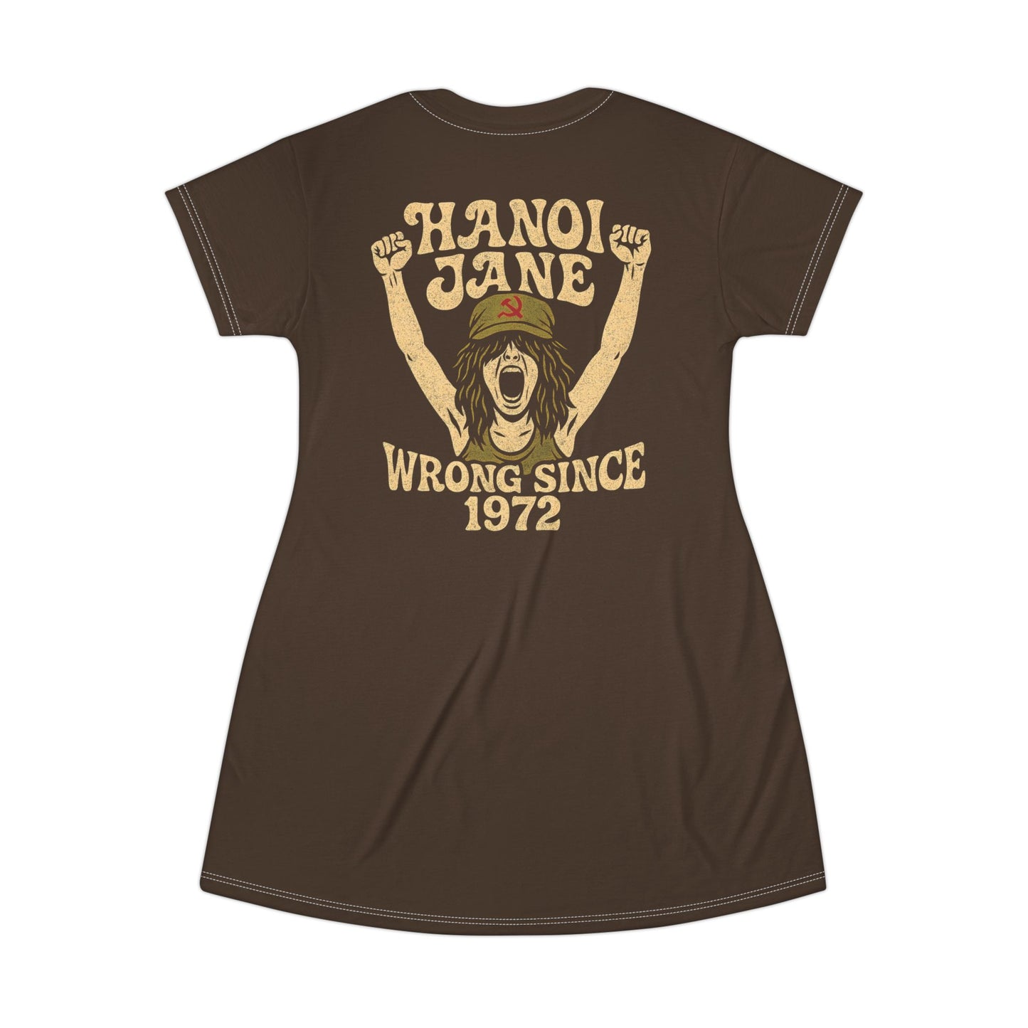 "Hanoi Jane", T-Shirt Dress (Dark Chocolate Brown)