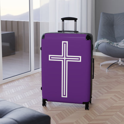 "A Simple Cross" Suitcases (Indigo Outback Purple)