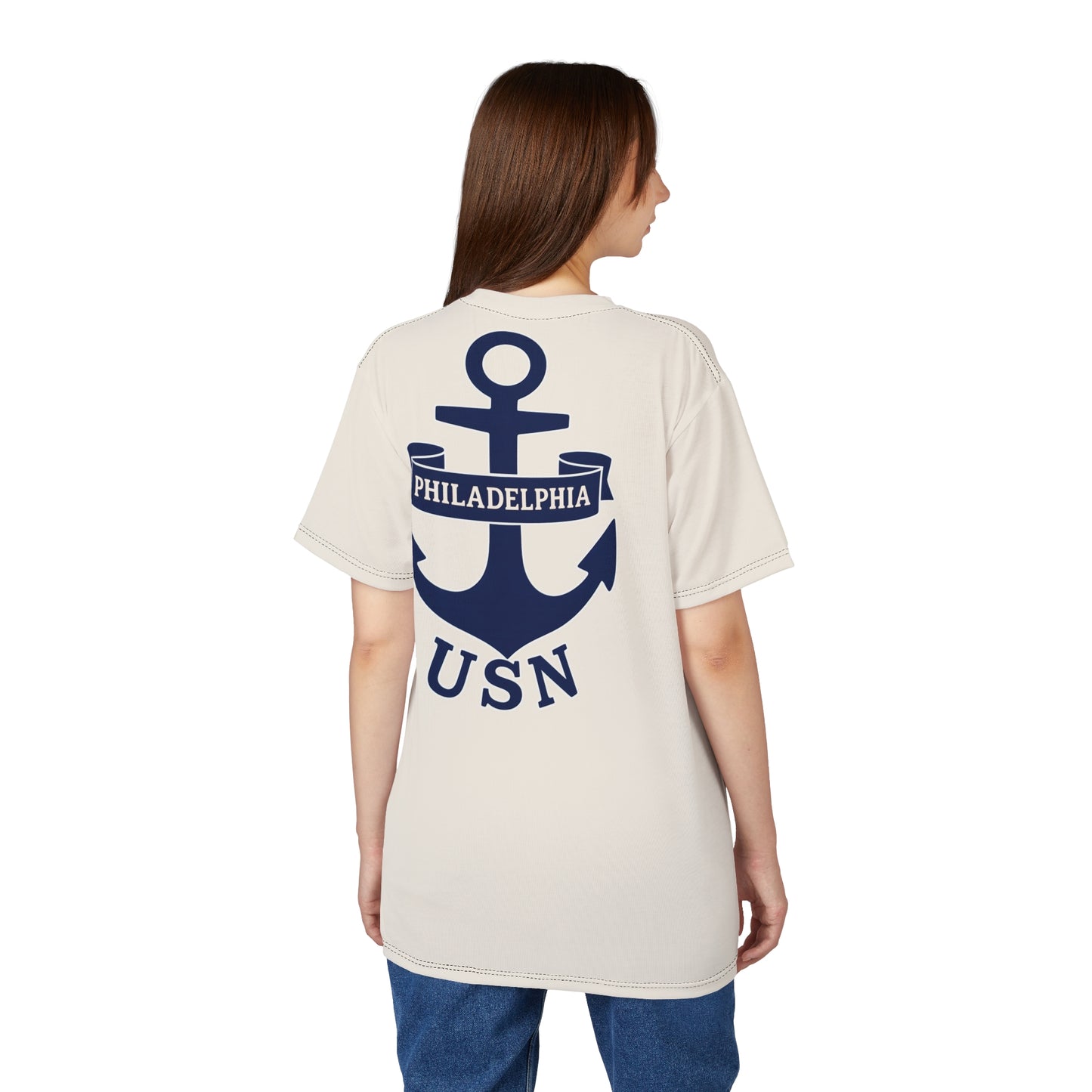 "USN Anchor", Unisex T-shirt (Whitecap)
