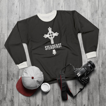 "Steadfast Cross", Unisex Sweatshirt (Void Black)