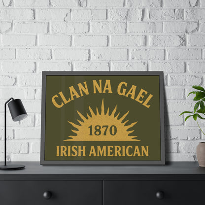 "Clan na Gael - Irish American", Framed Paper Poster (Fianna Green)