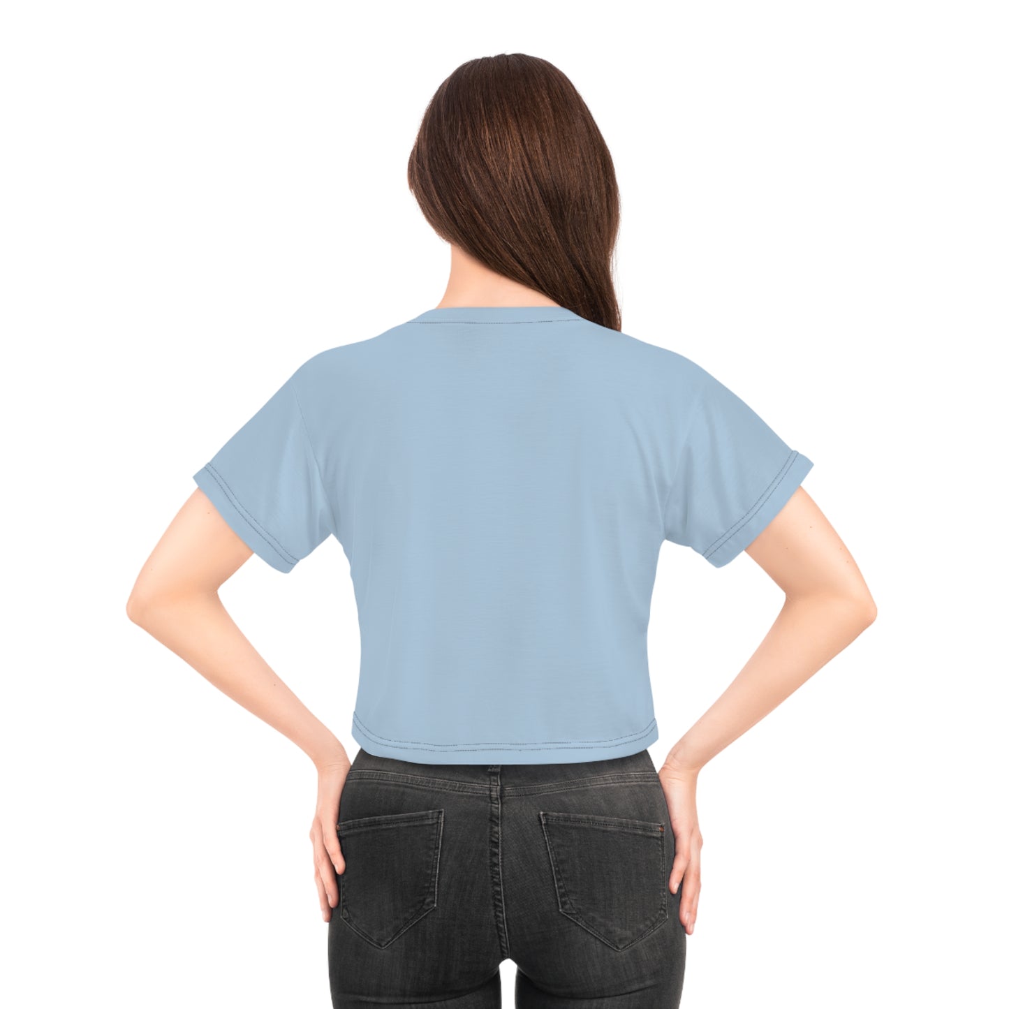 "Delicious Cherries", Crop Tee (Retro Sky)