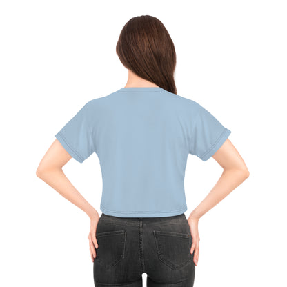 "Delicious Cherries", Crop Tee (Retro Sky)