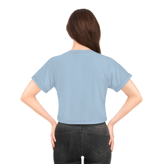 "Delicious Cherries", Crop Tee (Retro Sky)