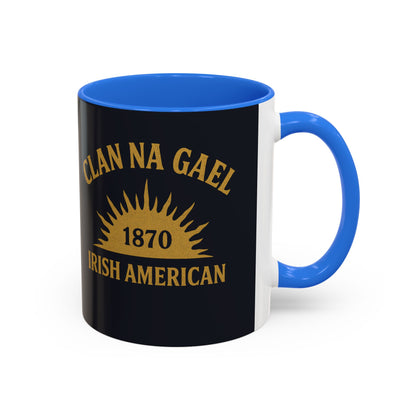 "Clan na Gael - Irish American", Colorful Mugs (11oz, 15oz) (Black Denim)