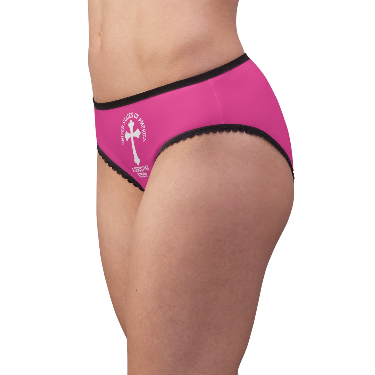 "USA - A Christian Nation" #04, Women's Briefs (Knockout Pink)