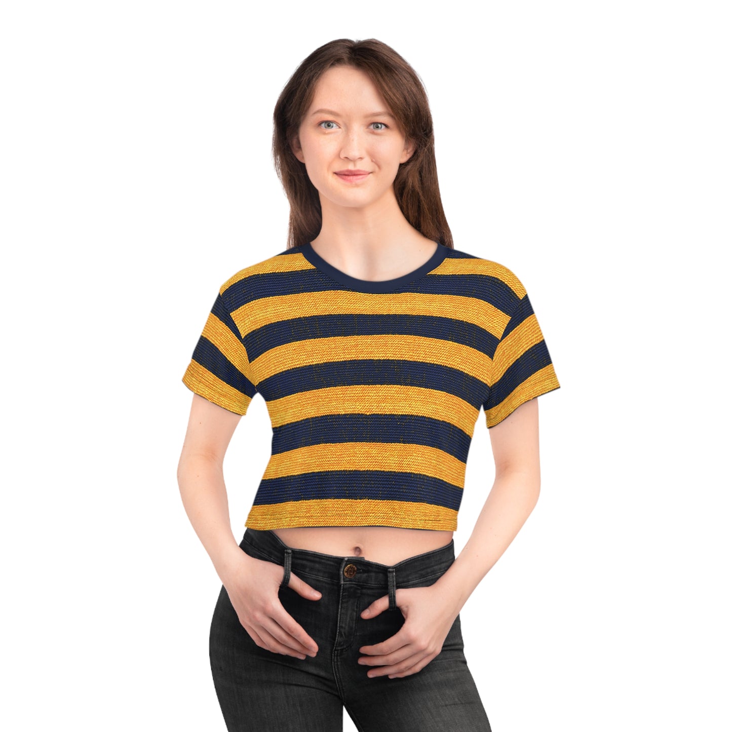 "Golden Ensign", Crop Tee (Ensign Blue Collar)