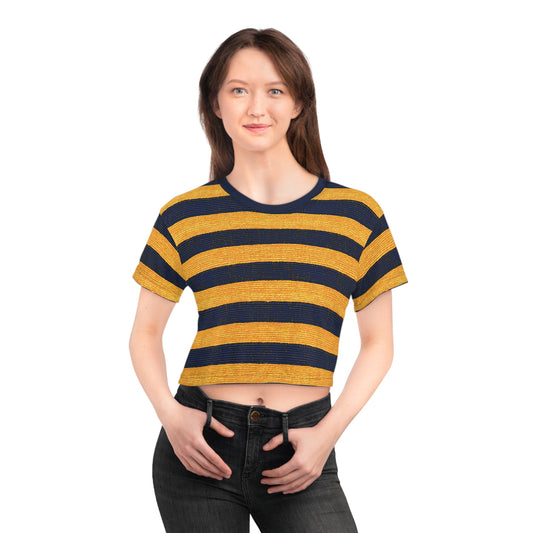 "Golden Ensign", Crop Tee (Ensign Blue Collar)
