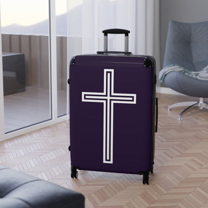 "A Simple Cross" Suitcases (Academic Purple)