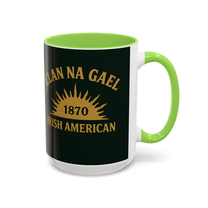 "Clan na Gael - Irish American", Colorful Mugs (11oz, 15oz) (Túath Green)