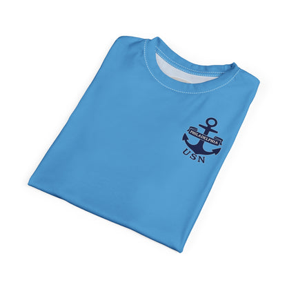 "USN Anchor", Unisex T-shirt (Atlantic Sky)