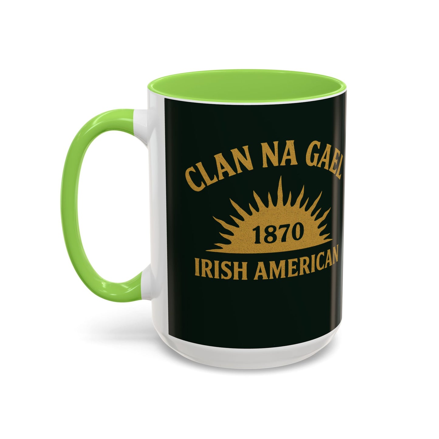 "Clan na Gael - Irish American", Colorful Mugs (11oz, 15oz) (Túath Green)