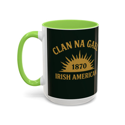 "Clan na Gael - Irish American", Colorful Mugs (11oz, 15oz) (Túath Green)