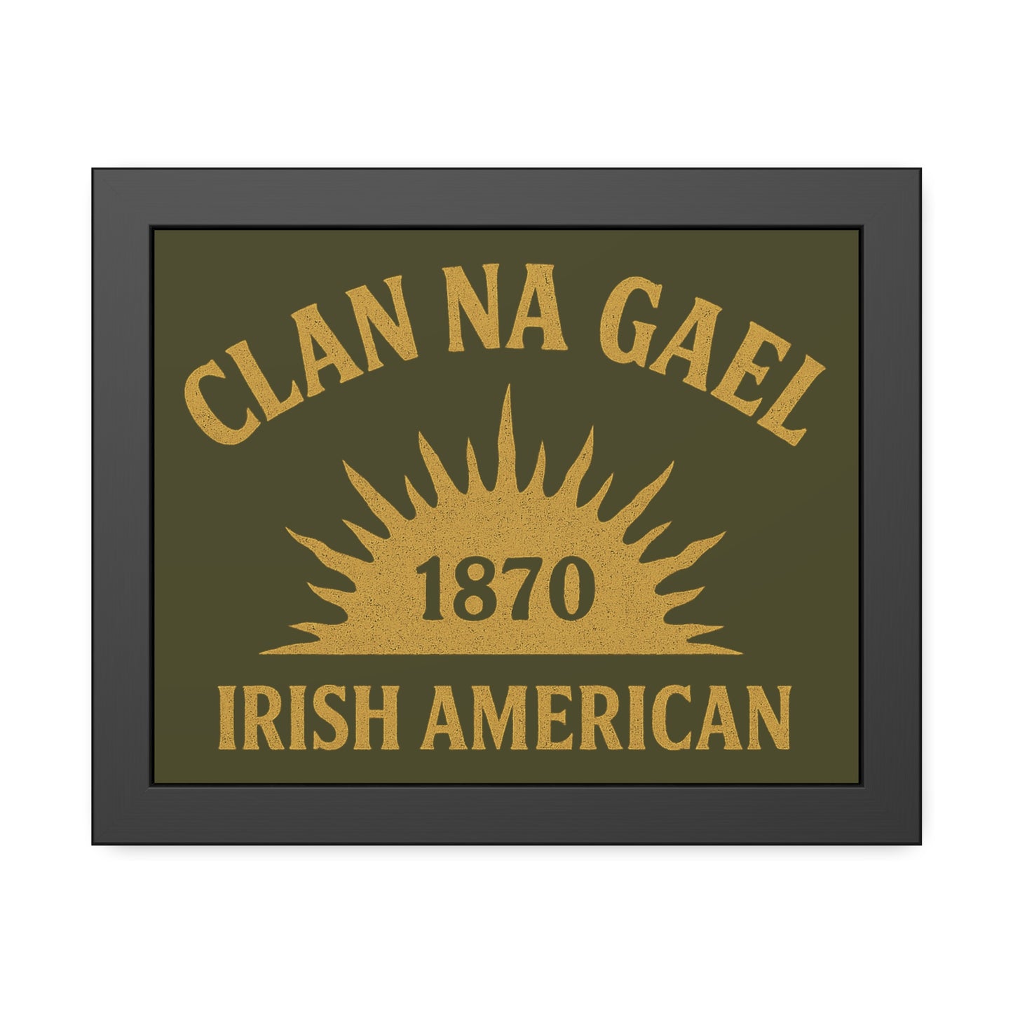 "Clan na Gael - Irish American", Framed Paper Poster (Fianna Green)