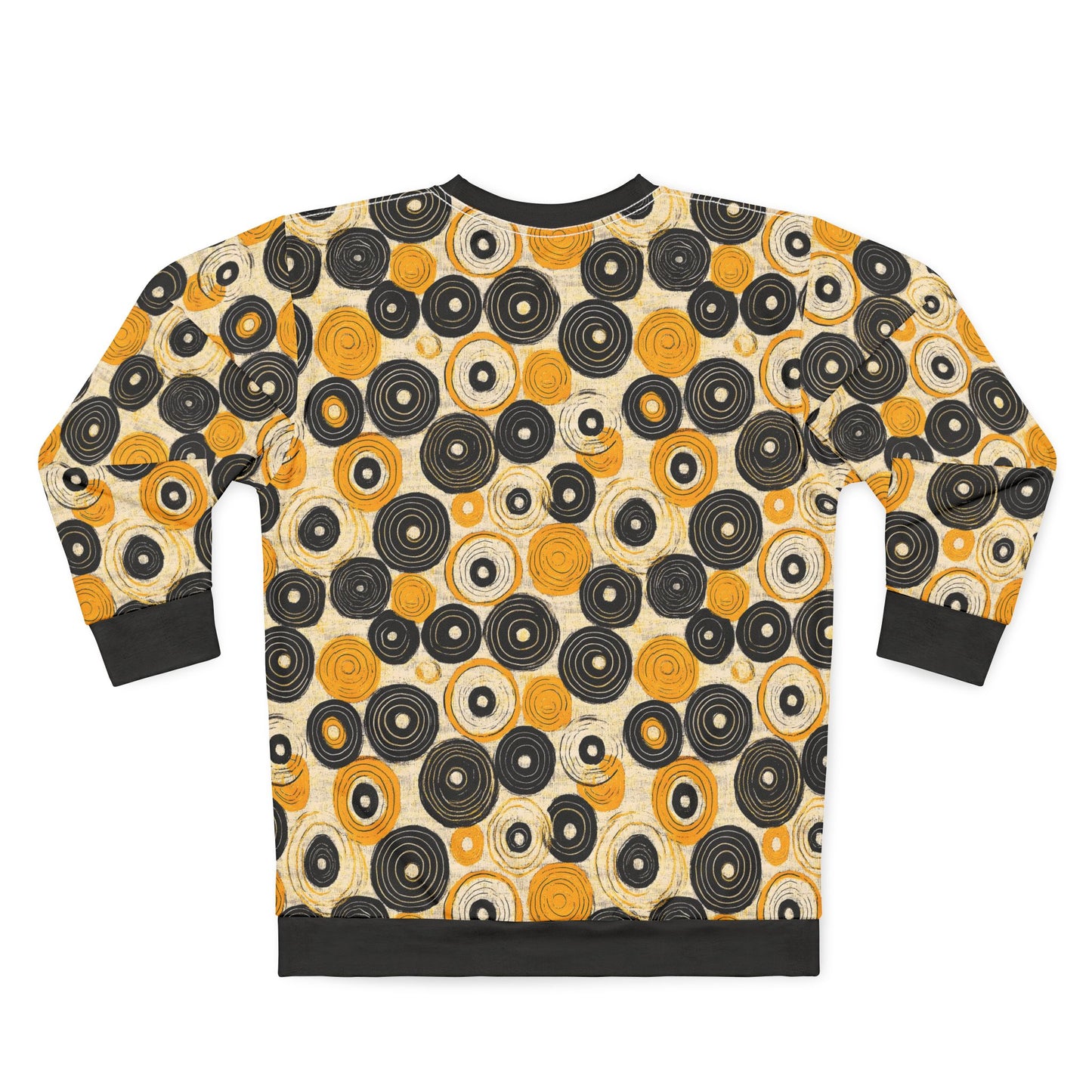 "Old 45's", Wearable Pattern Art Unisex Sweatshirt (70's Black Cuffs)
