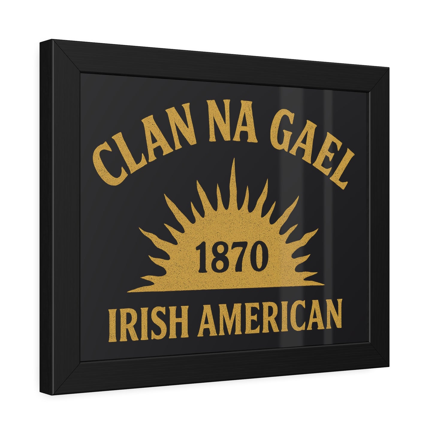 "Clan na Gael - Irish American", Framed Paper Poster (Raven Black)