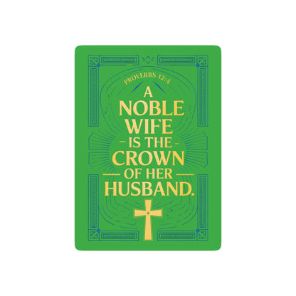 "Proverbs 12:4", Christian Playing Cards (Lime Green)