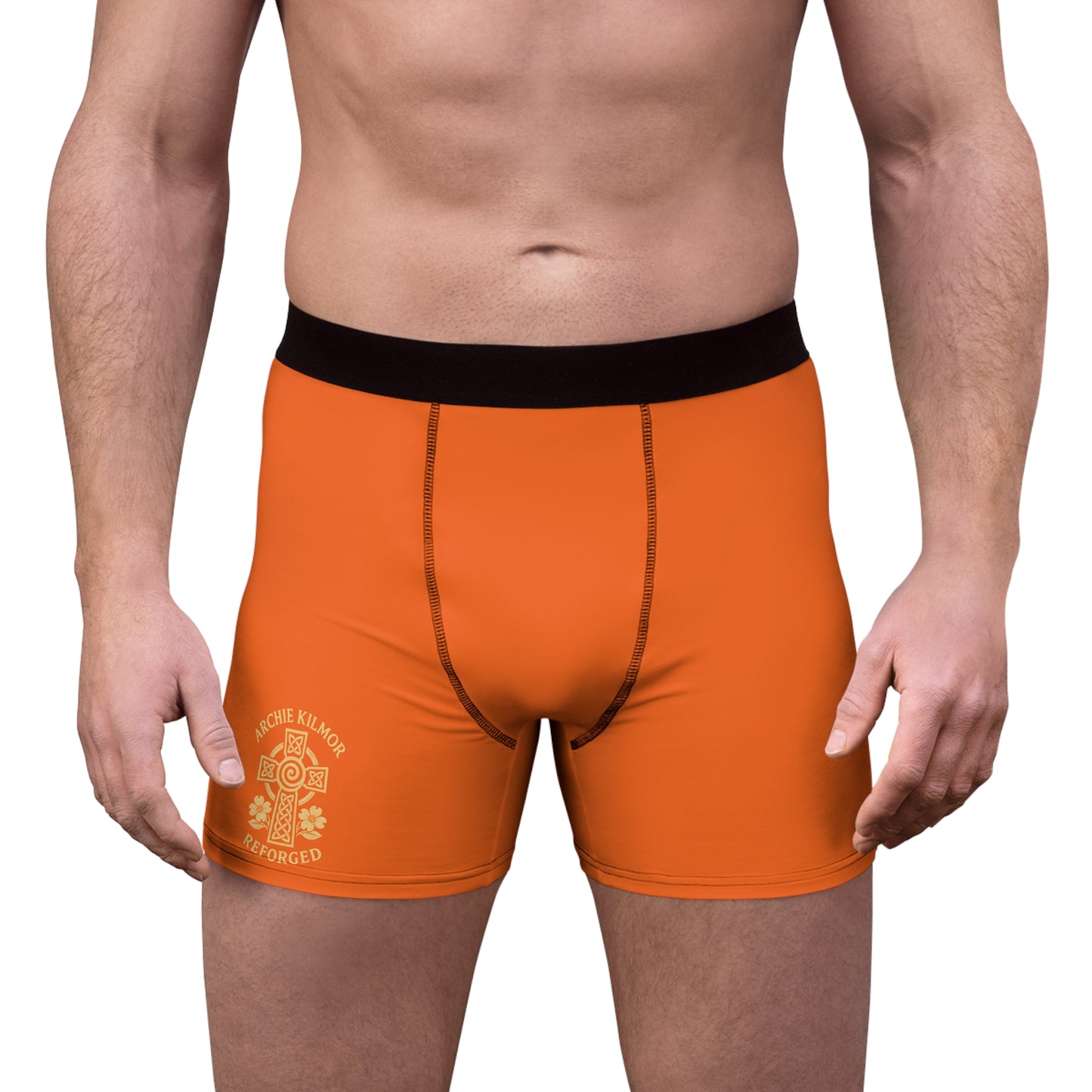 "Archie Kilmor Cross - Reforged" #01, Men's Boxer Briefs (Coral Gum Orange)