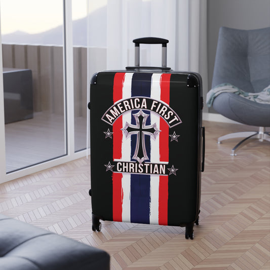 "America First Christian" Wall Art #03 Suitcases (Moonless Black)
