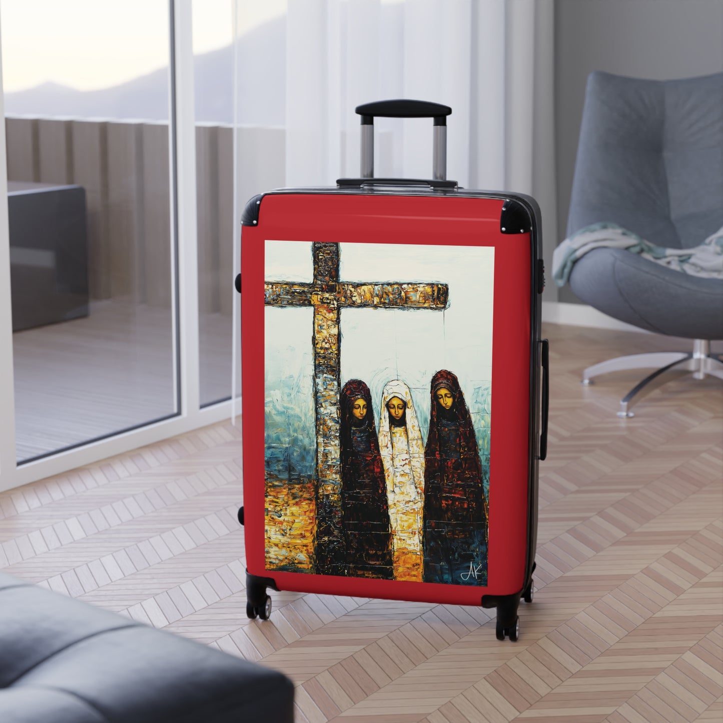 "At-the-Foot of the Cross - John 19:25", Suitcases (Dark Red)