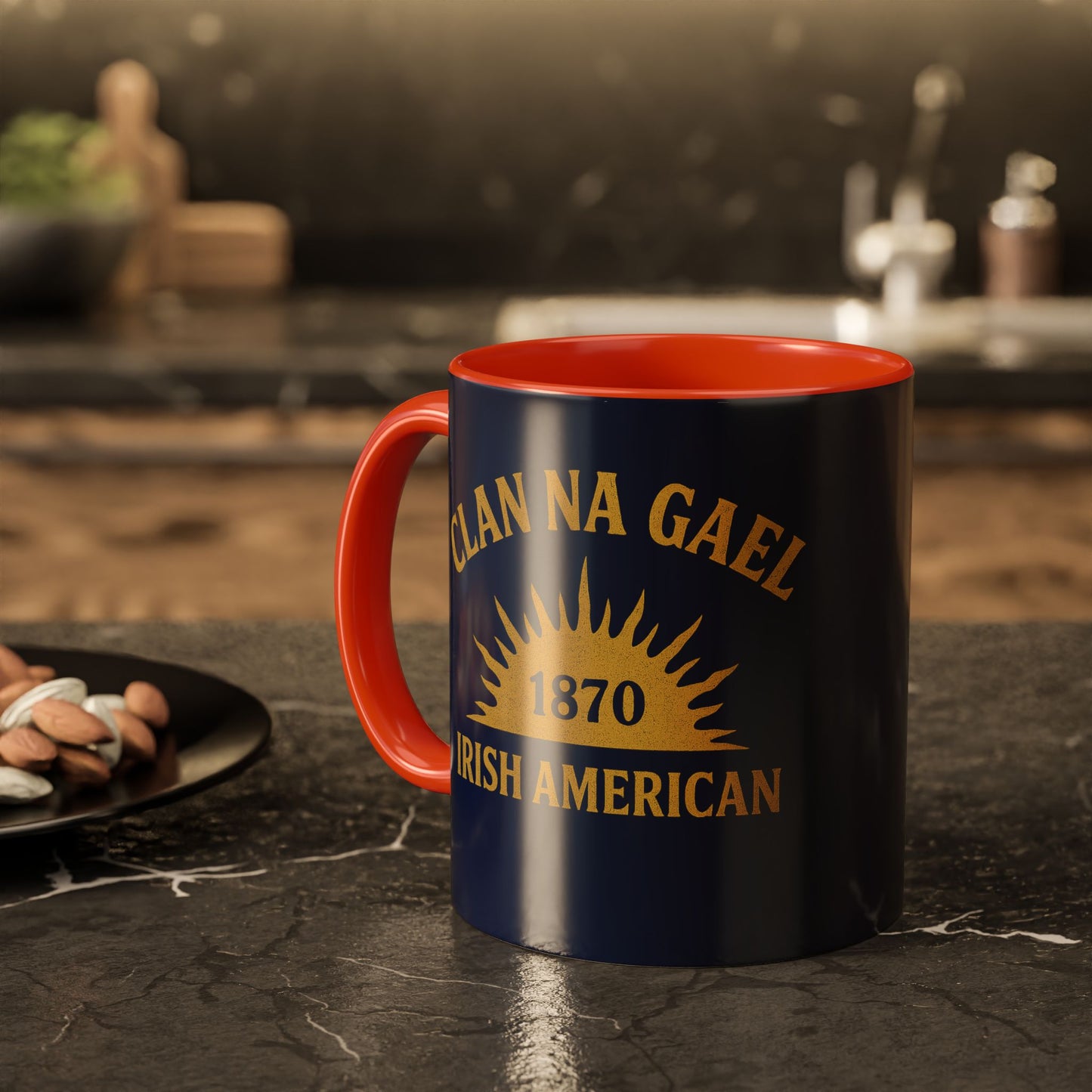 "Clan na Gael - Irish American", Colorful Mugs (11oz, 15oz) (Mariana Blue)