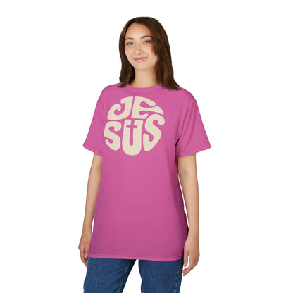 "Retro Jesus", Unisex T-shirt (Rosy Pink)