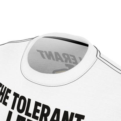 "The Tolerant Left", Unisex T-shirt (Doctor White)