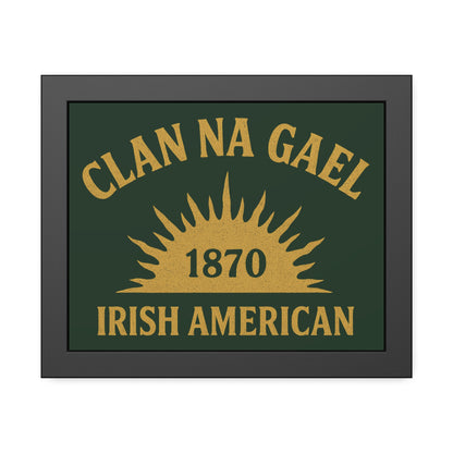 "Clan na Gael - Irish American", Framed Paper Poster (Fenian Green)