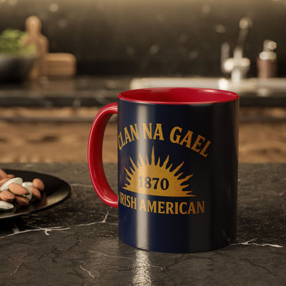 "Clan na Gael - Irish American", Colorful Mugs (11oz, 15oz) (Mariana Blue)