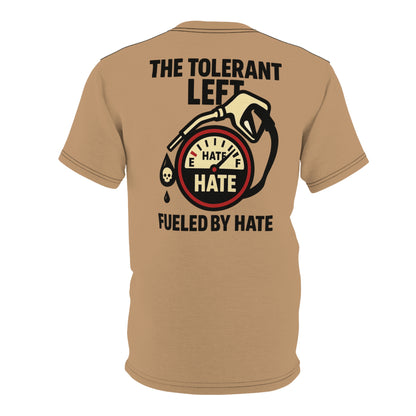 "The Tolerant Left", Unisex T-shirt (Camel Brown)