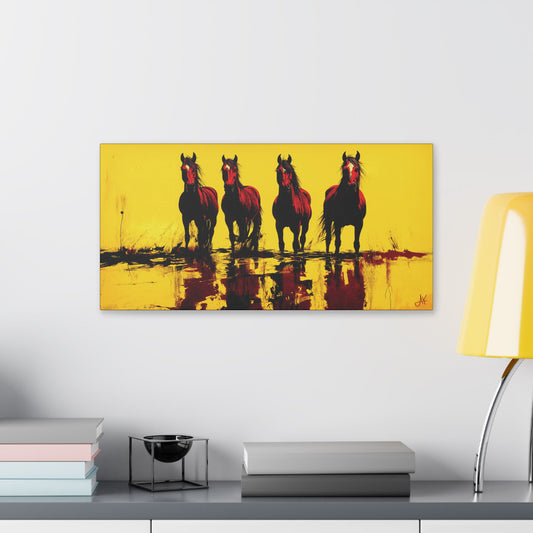 "Steeds of the Red Hand", Stretched Classic Canvas Fine Art Print
